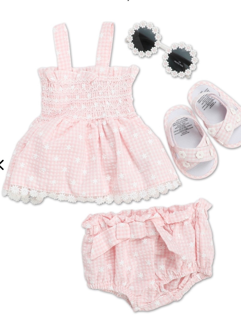 Rachel Zoe Pink Gingham Smocked Dress with Matching Bloomers